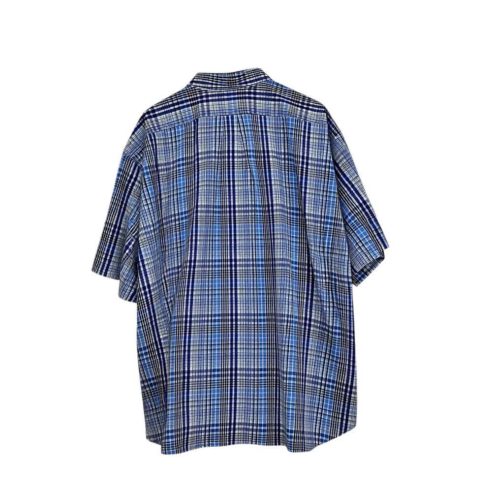Ralph Lauren Mens 4XB Blue White Plaid Short Sleeve Button Down Shirt Pony Logo - Picture 3 of 7